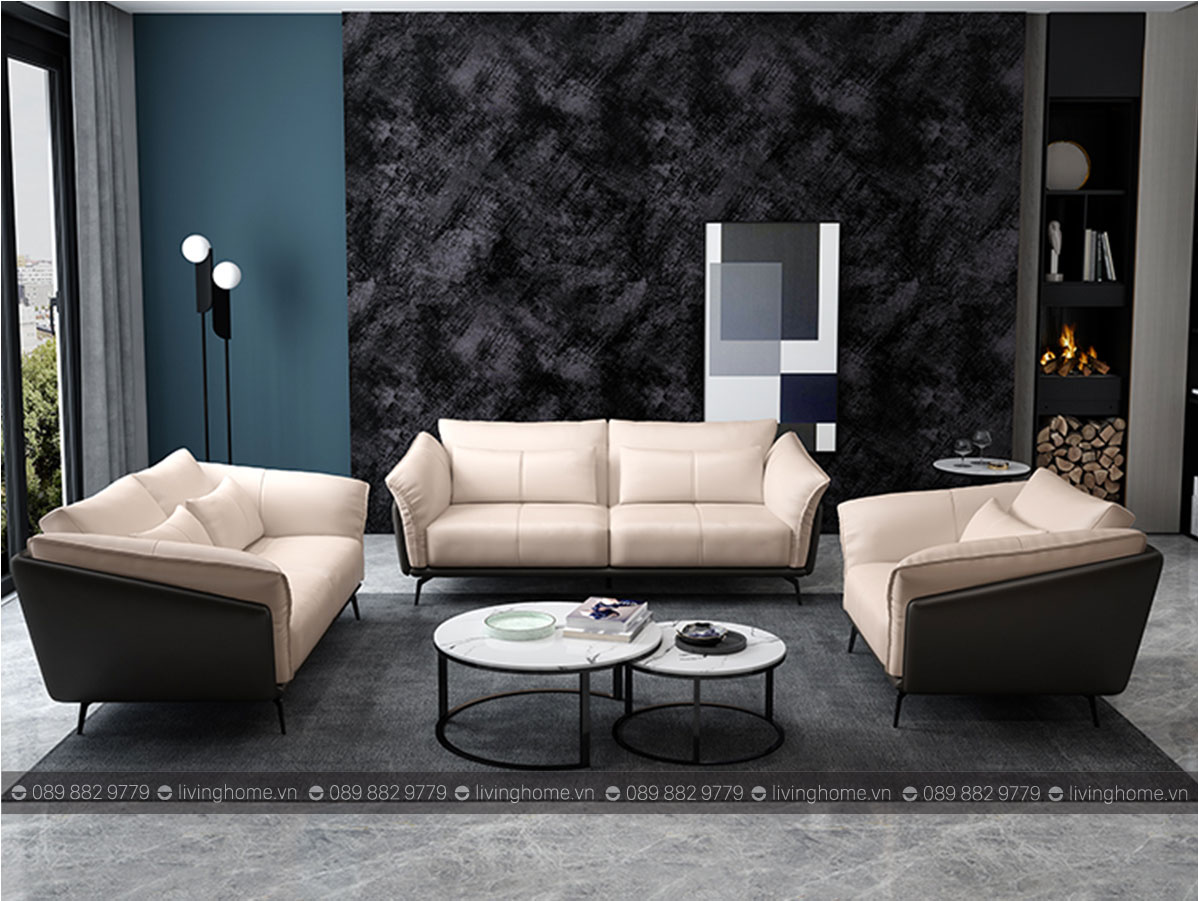 Sofa da bò Lanister - Băng 3 chỗ 2m2 4 Bộ 3 Sofa da bò nhập khẩu Lanister LVH-9024 NEW